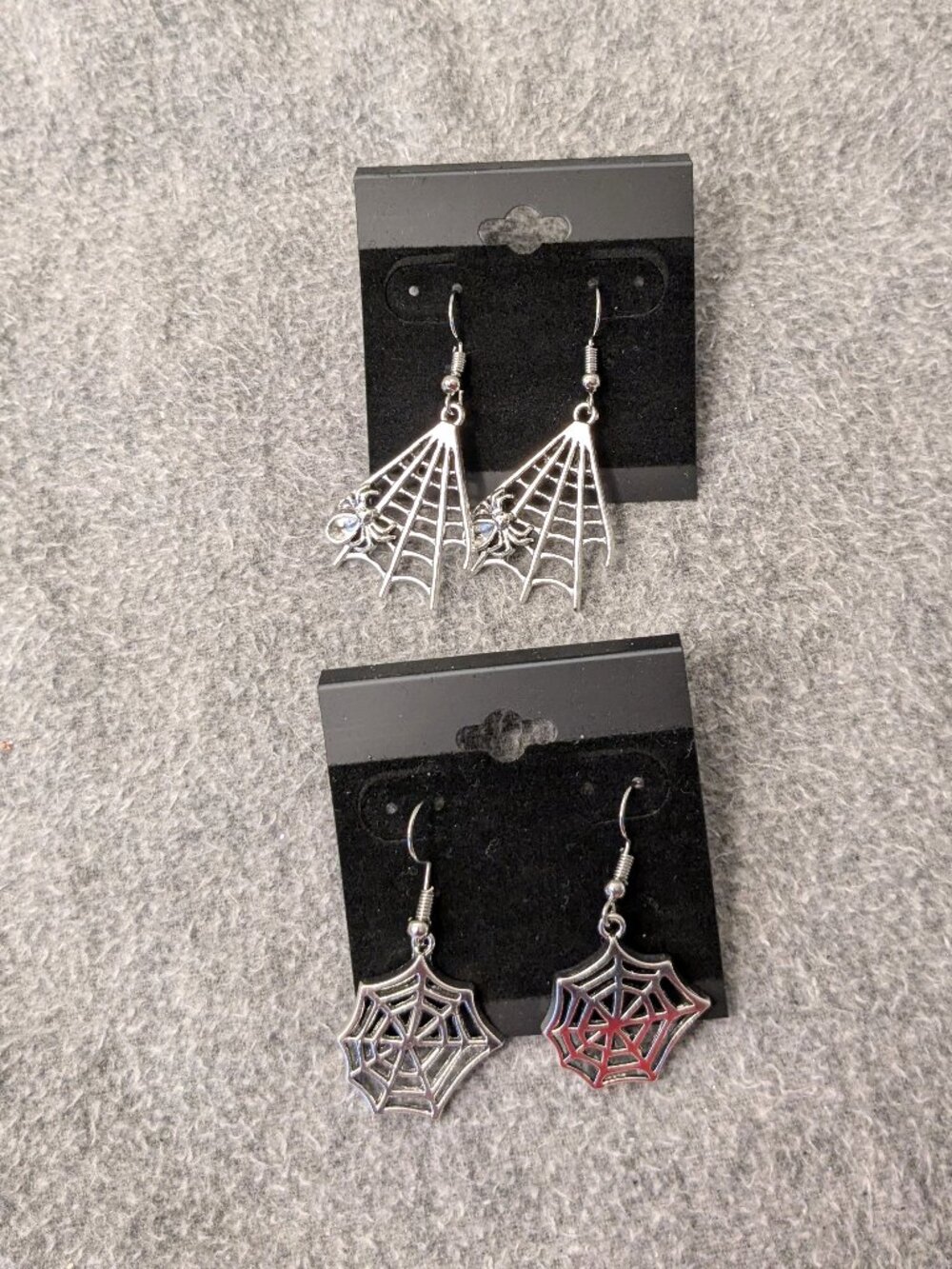 New! 2 Sets of Spiderweb Earrings